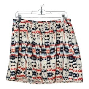 Old Navy Womens Medium Cotton Tribal Geometric Print Mini Skirt Elastic Waist‎